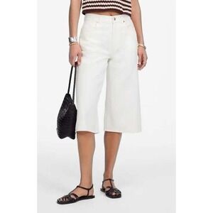 NWT Madewell White Denim Culottes High Rise Wide Leg Cropped‎ Summer Size 29